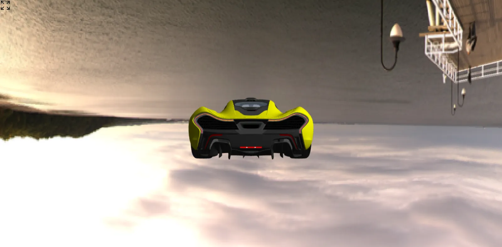 Yellow sports car in the 3D car configurator, with four sample cars below